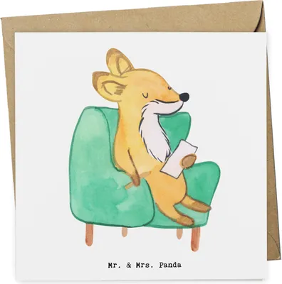 Produktbild von Mr. & Mrs. Panda Glückwunschkarte Psychologe Herz - Weiß - Geschenk, Therapeut, doppelkarte, Klappkarte, anlasskarte, Grußkarte, Studium, faltkarte