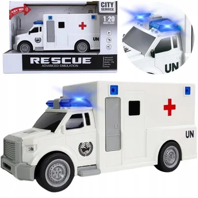 Produktbild von QULKI Ambulans UN Rettungswagen Spielzeugauto mit Licht