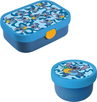 Produktbild von Mepal | Kinder Obst- und Bento Box | Campus meets Fruits | Spülmaschinenfest & BPA-frei | 300 & 750 ml | Mit Fächern, Gabel & Clip-Verschluss | Perfekt für Snacks & Mahlzeiten | Stitch