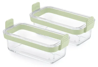 Obrázek produktu pro Lékué 890307, Obdélníkový, Sklo, Zelená, Průhledná, -20 - 220 °C, Silikon, Čína