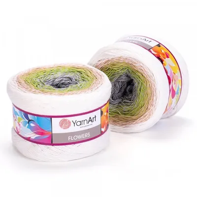 Image de Yarn Art Flowers 274 Fil à tricoter blanc vert
