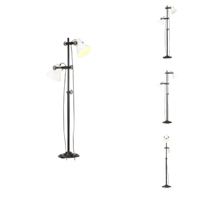 Image de vidaXL Lampadaire 2 flammes blanc E27 fonte - Lampes
