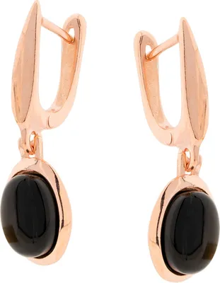 Produktbild von Ohrhänger aus 925 Silber mit schwarzem Onyx, Silberschmuck für Damen
