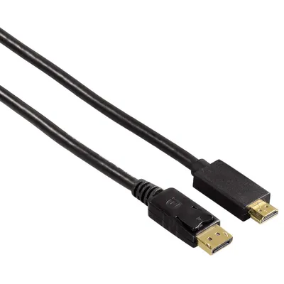 Zdjęcie produktu dla Hama 1.8m, DisplayPort/HDMI, 1,8 m, DisplayPort, HDMI, Męska, Męska, Złoto