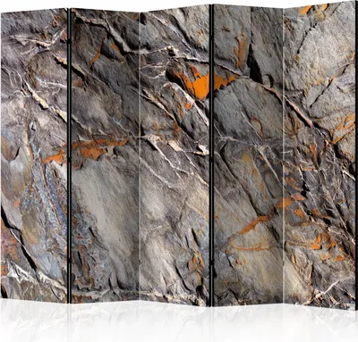 Produktbild von Akusticher Raumteiler stein Foto Paravent 225x172 cm beidseitig auf Vlies-Leinwand bedruckt Akustikschaum Trennwand Spanische Wand Sichtschutz Home Office Steine Mauer f-B-0066-z-c