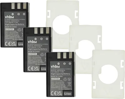 Produktbild von vhbw 3x Akku kompatibel mit Nikon D3000, D40, D40x, D5000, D60 Kamera (900 mAh, 7,2 V, Li-Ion)