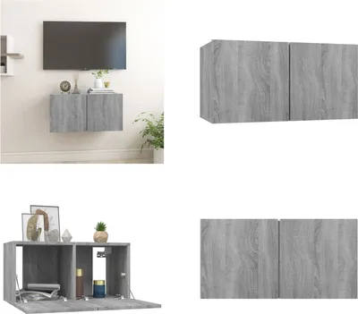 Immagine prodotto di vidaXL Mobile TV a parete grigio Sonoma 60x30x30 cm in legno - Mobile TV a parete - Mobile TV a parete - Mobile TV - Mobili TV
