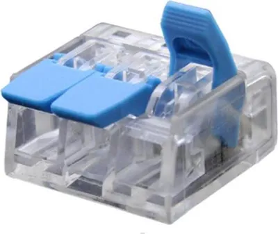 Produktbild von 10 Stk. Verbindungsklemme PCT412 / PCT413 / PCT414 / PCT415 - Farbauswahl : Blau PCT413 (3 Anschlüsse) Farbe: Blau Ausführung: PCT413 (3 Anschlüsse)