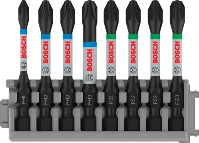 Image de Bosch PRO Impact set mixte PH1 ; PH2(x2) ; PH3 ; PZ1 ; PZ2(x2) ; PZ3 55 mm 8 pces - 2608522328