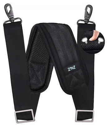 Produktbild von Schultergurt Taschengurt Ersatzgurt - Verstellbar 110 bis 200 cm - Gepolstert - Schwarz - Für Taschen mit D-Ringen