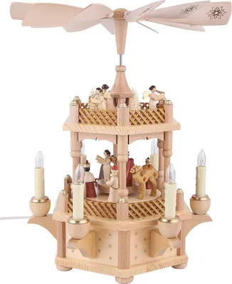 Produktbild von 2-stöckige Pyramide Christi Geburt natur (33cm) von Richard Glässer