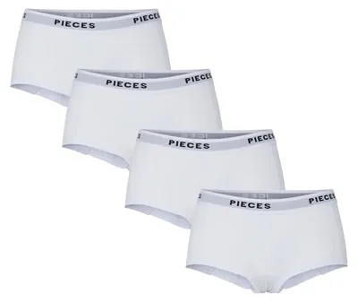 Image de Pieces shorty 4 pack pclogo lady boxer bright white femmes