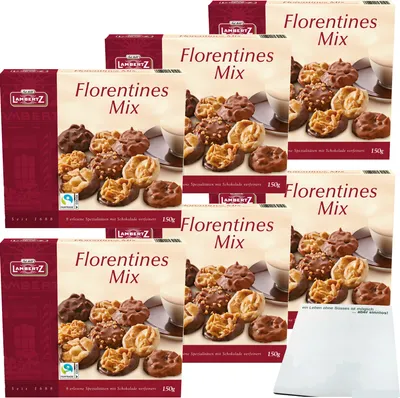 Image de Lambertz Florentines Mix mélange de biscuits, paquet de 6 (6x150g paquet) + usy Block