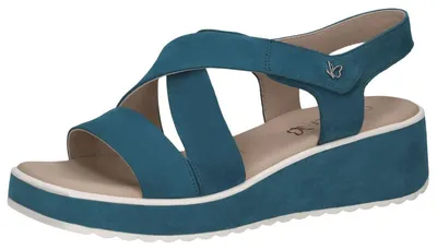 Produktbild von CAPRICE Damen Sandalen mit Keilabsatz aus Leder Wedges, Blau (Blue Nubuc), 41 EU