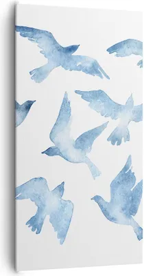 Produktbild von Bild auf Leinwand - Leinwandbild - Vögel digital Wolke Taube - 65x120cm - Wand Bild - Wanddeko - Leinwanddruck - Bilder - Kunstdruck - Wanddekoration - Leinwand bilder - Wandkunst - PA65x120-3125