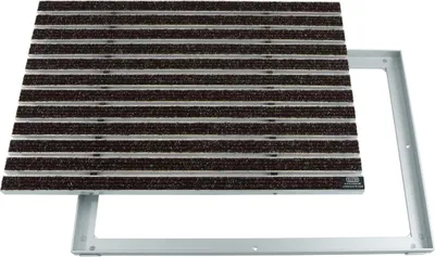 Produktbild von Emco Eingangsmatte DIPLOMAT + Rahmen 15mm Aluminium, Rips Braun,Größe:100x50cm