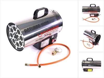 Zdjęcie produktu dla ROTHENBERGER Przemysłowy pistolet grzewczy ROTURBO 19000 z piezoelektrycznym wężem i regulatorem - 1500000051