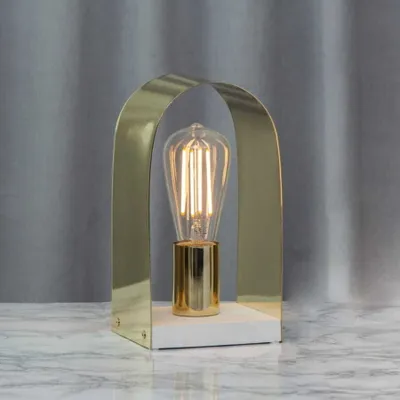 Zdjęcie produktu dla Lampa stołowa metalowa E27 NOBEL mosiądz