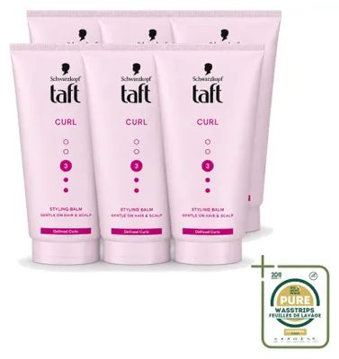 Productafbeelding van 6 x Taft Styling Balm Curl - voor gedefinieerde krullen - 150 ml - Voordeelverpakking - 6 stuks
