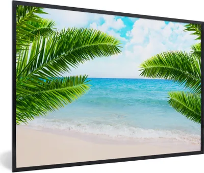 Produktbild von MuchoWow® Gerahmtes Poster Tropisch - Strand - Meer 30x20 cm - Poster mit Schwarzem Bilderrahmen Wandposter Rahmen Foto Bilder - Kunstdruck - Bild-Poster