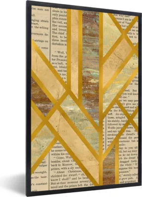 Produktbild von MuchoWow® Gerahmtes Poster Marmor - Vintage - Gold 60x90 cm - Poster mit Schwarzem Bilderrahmen Wandposter Rahmen Foto Bilder - Kunst