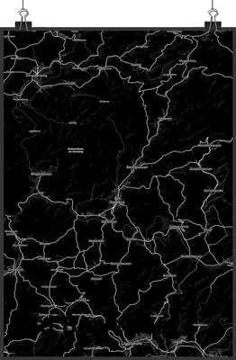 Produktbild von Mr. & Mrs. Panda Bild Bad Berleburg DIN A3 - Geschenk, Kunstdruck, drucke, Stadt Dorf Karte Landkarte Map Stadtplan, Wandbild, wanddeko, Plakat