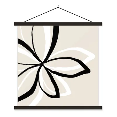 Produktbild von MuchoWow® Textilposter Blumen - Abstrakt - Minimalismus 60x60 cm mit schwarzem Rahmen - Posteraufhänger