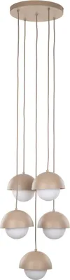 Produktbild von Pendelleuchte Metall Glas B: 32 cm H: max. 140 cm Beige Weiß G9 Modern