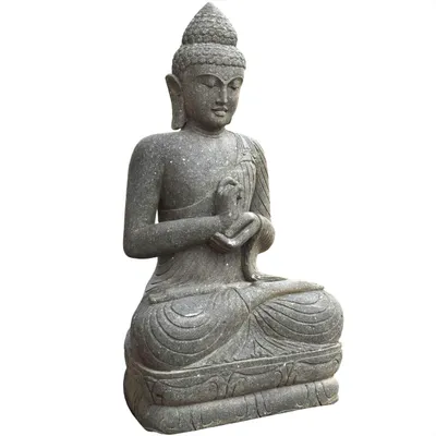 Image de Stonox Bouddha Figurine Nagar Dharmachakra Mudra Pierre naturelle 64x77x155cm