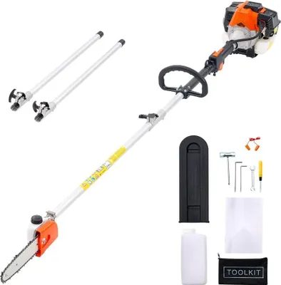 Obrázek produktu pro Benzínový teleskopický prořezávač tyčí 2,04-3,54 m - Dvoutaktní řetězová pila 33 cm3 - Teleskopická pila s benzínovým motorem