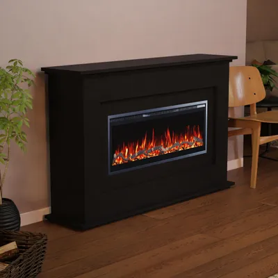 Produktbild von Glow Fire Elektrokamin 'Rhea' | LED Standkamin in weiß mit Heizung (1500 W) | HxBxT: 97x158x33 cm