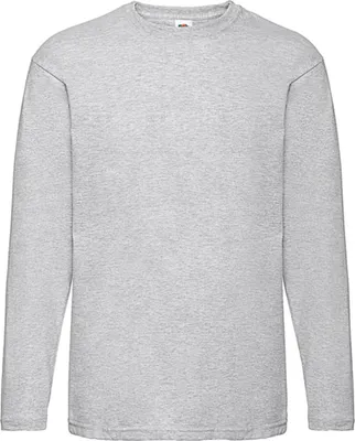 Produktbild von Fruit of the Loom 61-038-0 | Valueweight Long Sleeve Herren T-Shirt - Farbe: Heather Grey - Größe: XL
