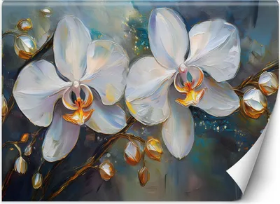 Produktbild von Vlies fototapete Orchideen Weiße Blumen 350x245 cm Feeby Weiß inkl. Kleber einfache Montage