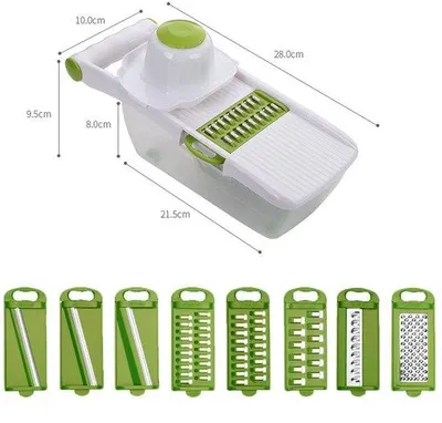 Immagine prodotto di 28 x 10 x 9,5 cm - Set multifunzione per tagliare le verdure - Per uso domestico - Grattugia per patate e ravanelli - Tagliacase a mano e set di utensili da taglio - Grattugia in acciaio inossidabile