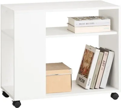 Image de Table d'appoint sur roulettes - 70x60x35 cm - Bois - Compacte et mobile, idéale pour le salon et la chambre