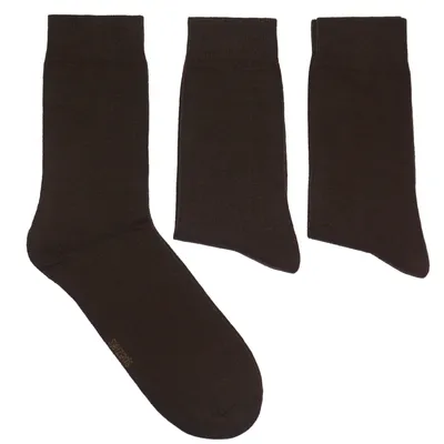 Produktbild von Herren Business Socken 3-er Pack aus Baumwolle Klassisch Schoko Größe 43-46