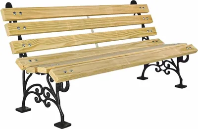 Produktbild von Casa Padrino Parkbank - Stadtbank Naturfarben / Schwarz 180 cm - Garten Accessoires