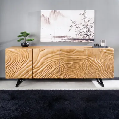 Produktbild von riess-ambiente Sideboard FLUID 175cm creme schwarz massives Mangoholz Metall 3D-Kufengestell