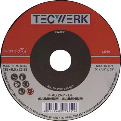 Zdjęcie produktu dla Tarcza do zgrubnego szlifowania D125xS6 mm, ząbkowana, do aluminium, otwór 22,23 mm