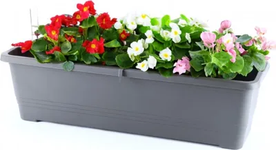 Produktbild von Blumenkasten Balkon 60 cm Balkonkasten mit Halterung Blumenkasten mit Wasserspeicher Fensterbank Außen Balkongeländer Blumenkastenhalterung