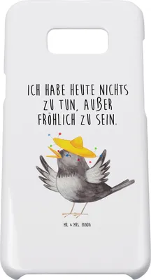 Produktbild von Mr. & Mrs. Panda Samsung Galaxy S8 plus Handyhülle  Rabe Sombrero - Weiß - Geschenk, Vögel, Cover, Handy Case, Vogel, Hülle, Motivation, Spruch Positiv, Elster