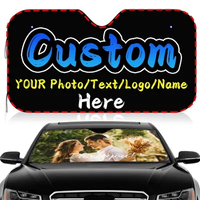 Image de Pare-brise de voiture personnalisé avec photo et texte