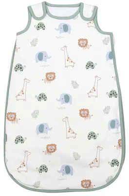 Produktbild von TupTam Schlafsack Baby 2.5 TOG – Ganzjahresschlafsack Kinder mit Seitlichem Reißverschluss, Ärmellos, Farbe: Dschungel, Größe: 80-86