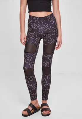 Produktbild von TB4005 - Ladies Tech Mesh AOP Leggings blackflower 4XL