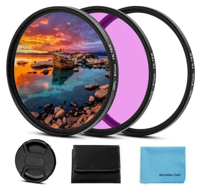 Produktbild von 77mm Filter Kit UV CPL FLD Filter Set mit Objektivdeckel für Kamera