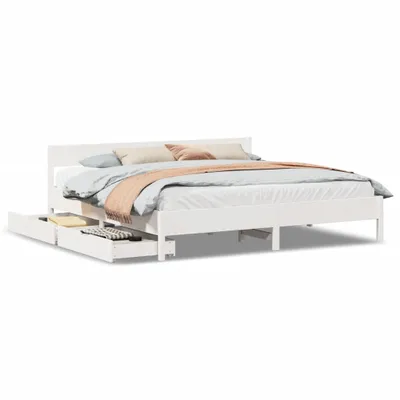 Produktbild von Massivholzbett ohne Matratze Weiß 180x200 cm Kiefernholz