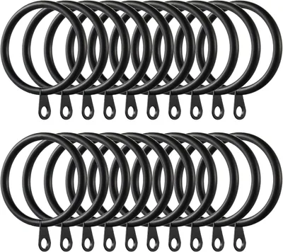 Immagine prodotto di 60 anelli e ganci per tende, anelli metallici per tende, anelli di fissaggio, diametro interno di 38 mm, adatti per tende e tende