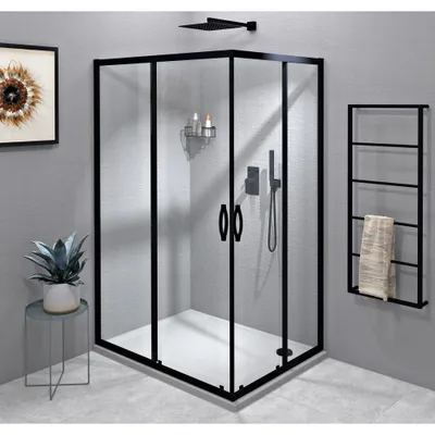 Immagine prodotto di Gelco Sigma - Cabina doccia 100x80 cm, nero opaco/vetro trasparente GS2110BGS2180B