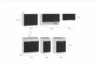 Obrázek produktu pro Kuchyňská linka VIVIEN 240cm - Grafit + dub artisan