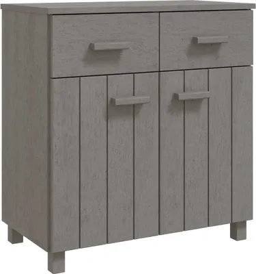 Produktbild von Sideboard HAMAR Hellgrau 79x40x80 cm Massivholz Kiefer